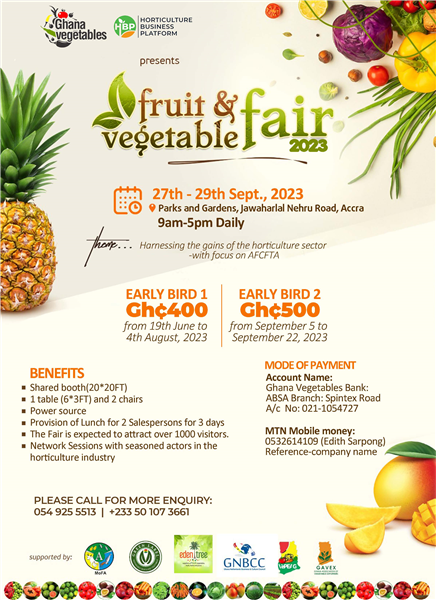 Announcement: Fruits and Vegetables Fair 2023 
